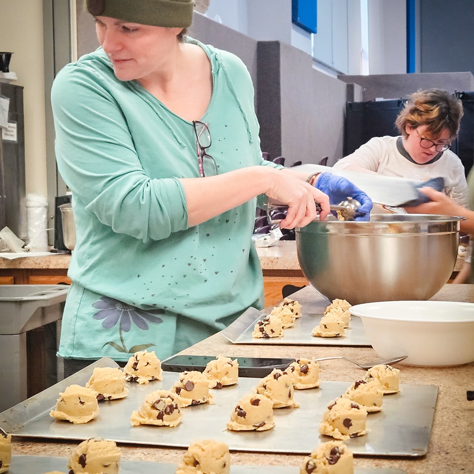 Staff and contractors at work